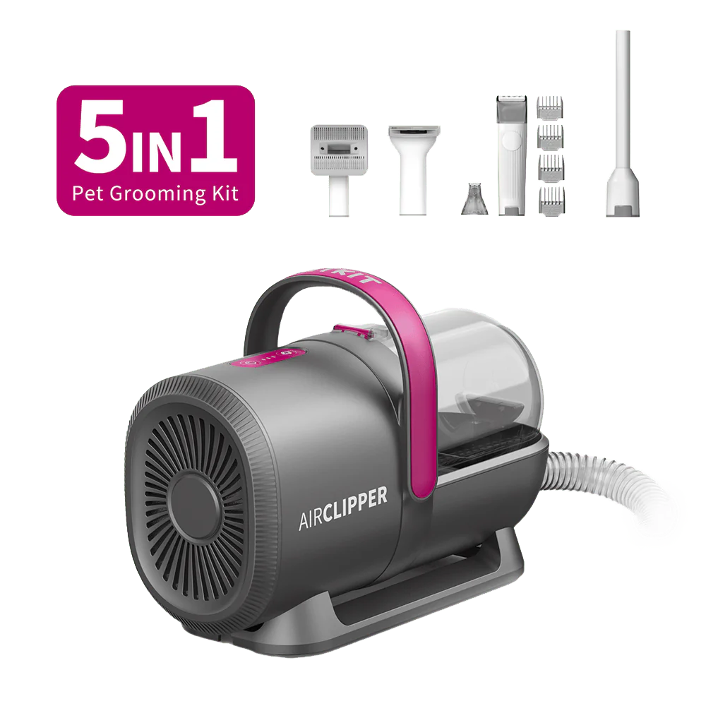 PETKIT 5-in-1 huisdieren verzorgingsset: scheren, borstelen, ontklitten, zuigen en föhnen