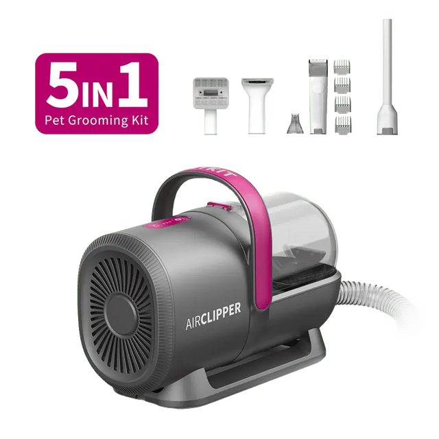 PETKIT 5-in-1 huisdieren verzorgingsset: scheren, borstelen, ontklitten, zuigen en föhnen