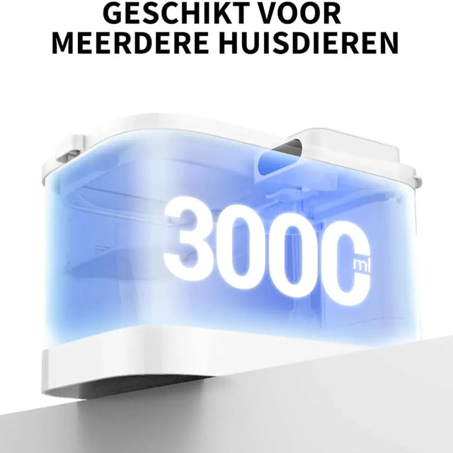 petkit eversweet max heeft een capaciteit van 3000ml. Handige waterfontein voor meerder huisdieren