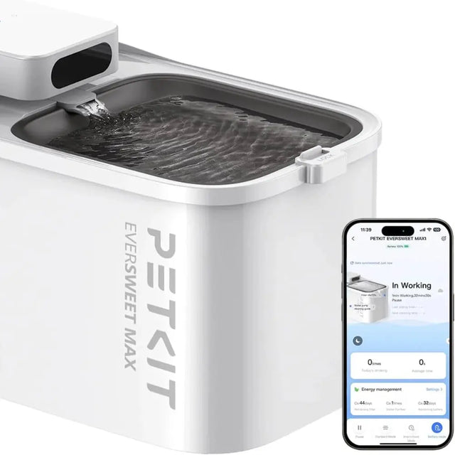 productfoto van de petkit eversweet max, een waterfontein voor katten of honden. via een app beheerd