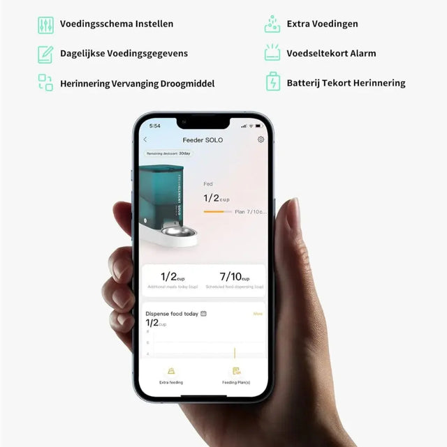 de petkit app beheert je automatische voerbak van petkit. De Fresh element solo heeft zon app.