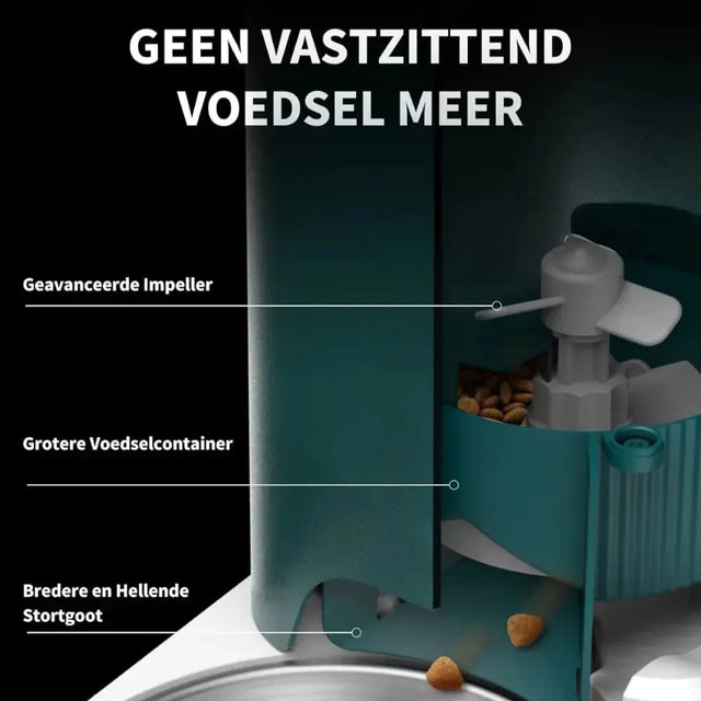 geen vastzittend voedsel meer met de petkit fresh element solo smart voerbak automatisch voor honden en kattenvoer