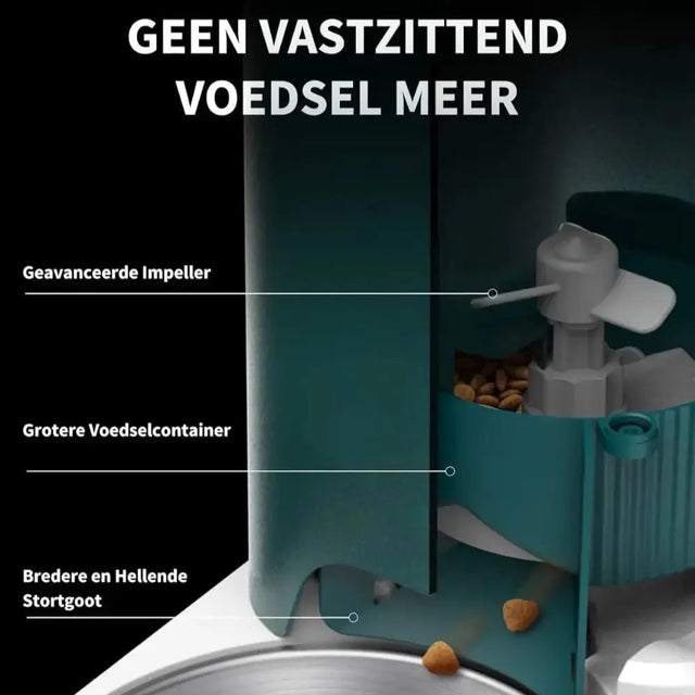 geen vastzittend voedsel meer met de petkit fresh element solo smart voerbak automatisch voor honden en kattenvoer