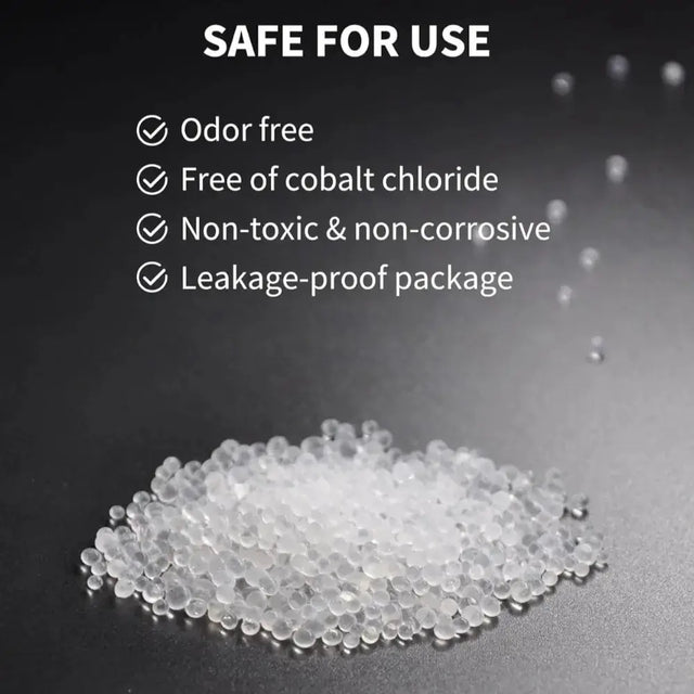 het drooghoodzakje is geurvrij, vrij van cobalt chloride en is lekproef