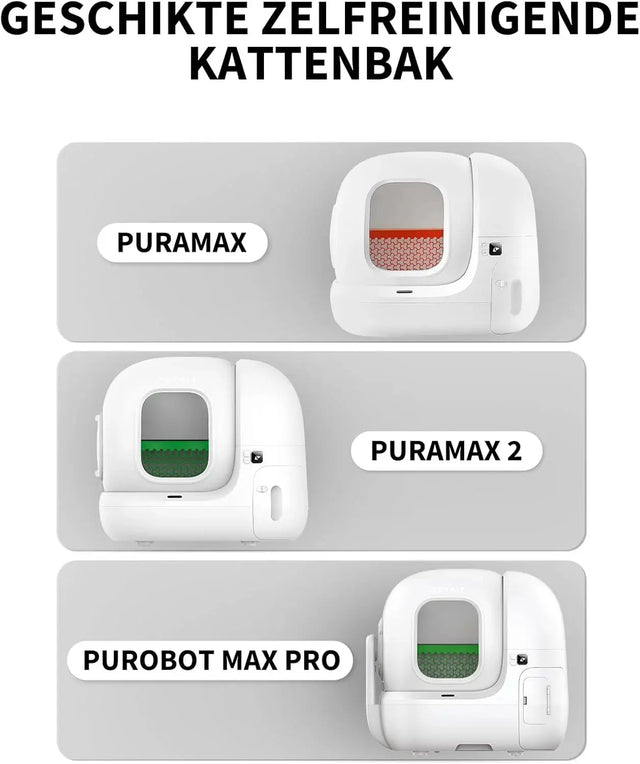 afbeelding met alle modellen van petki puramax puramax 2 en pro