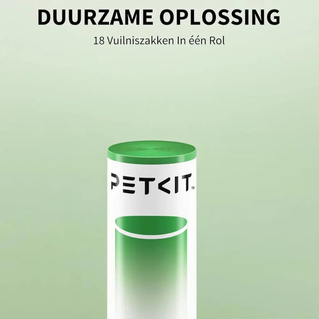 petkit kattenbak vuilniszak is een duurzame oplossing. 18 vuilniszakken op een rol