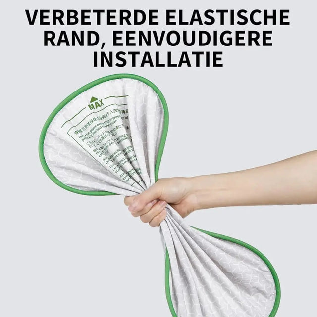 de kattenbakmat is eenvoudige te installeren door zijn elastische rand