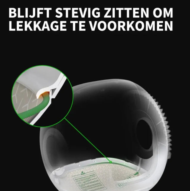 de kattenbakmat blijft stevig zitten om lekkage van de automatische kattenbak te voorkomen