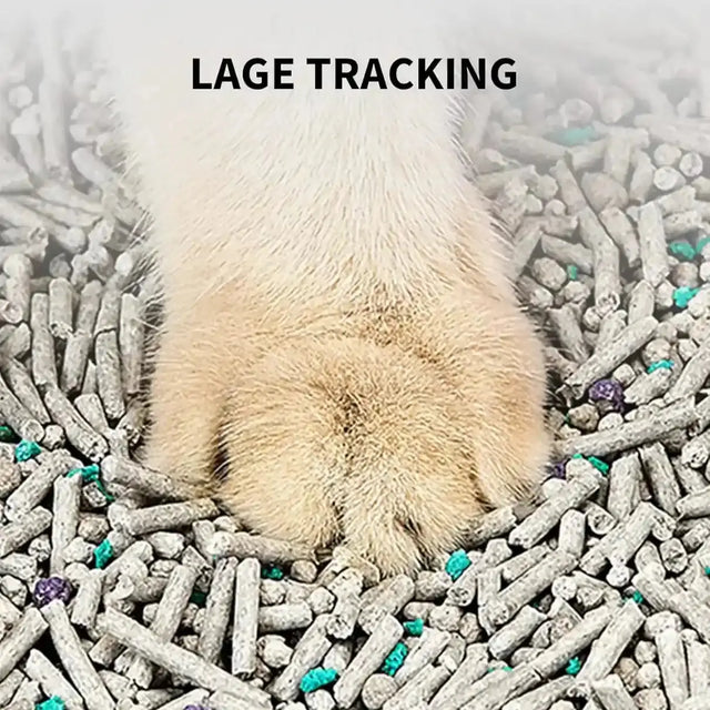 petkit gemengde kattenbakvulling met een poezepoot er op