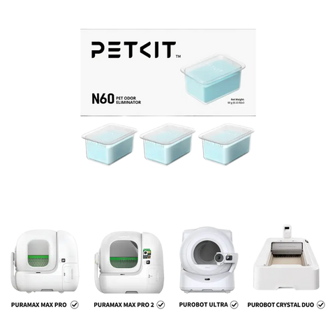 n60 geurverwijderaar is geschikt voor puro max pro, puromax pro 2, purobot ultra van petkit