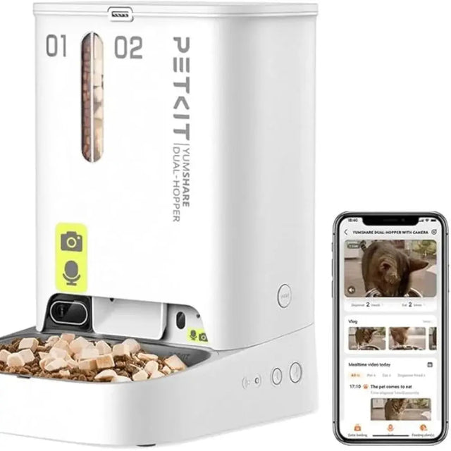 petkit duo voerbak automatisch voor 2 katten komt met een petkit app om het apparaat te bedienen