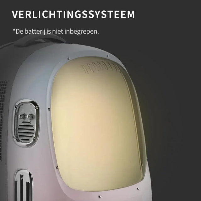 een petkit draagtas voor huisdieren heeft een ingebouwde lamp / verlichtingssysteem