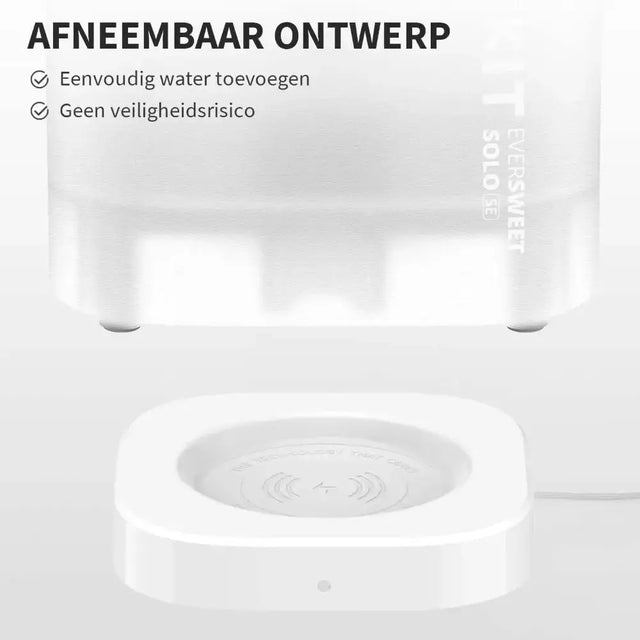 petkit eversweet solo se heeft een afneembaar ontwerp waarbi de bovenkant van de base af kan zodat je eenvoudig water kan toevoegen