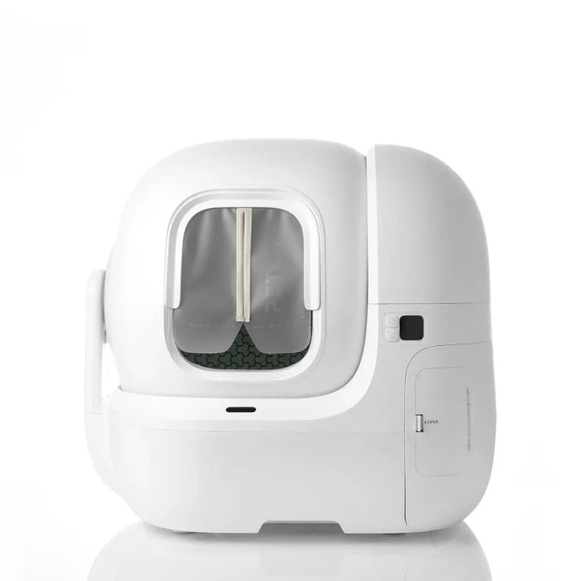 zelfreinigende kattenbak van petkit met stofgordijn