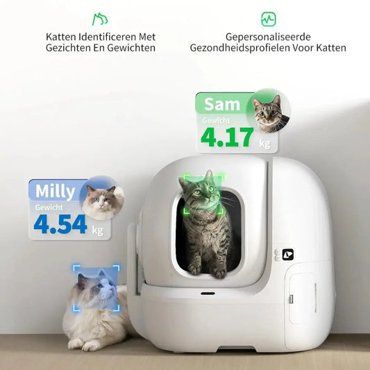 kattenherkenning door de petkit max pro automatische kattenbak