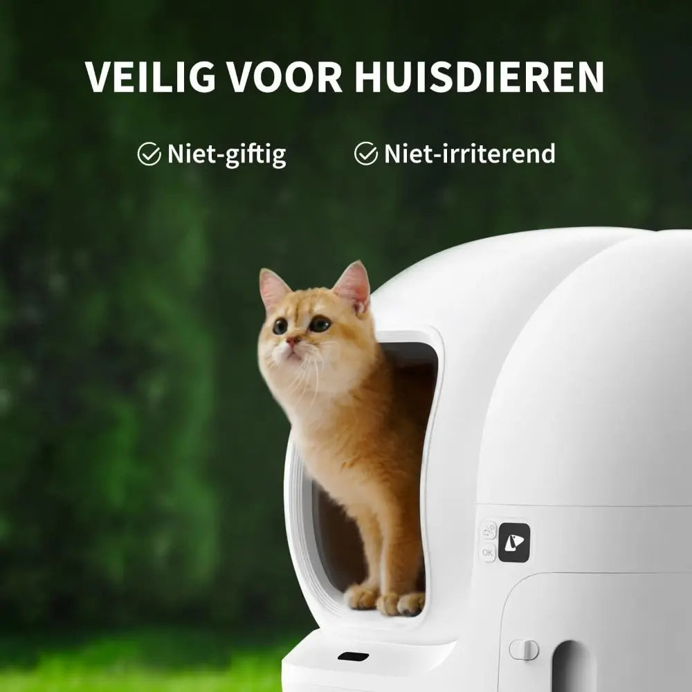 een kattenbakkorrels die automatisch is is de petkit pura max. veilig voor huisdieren