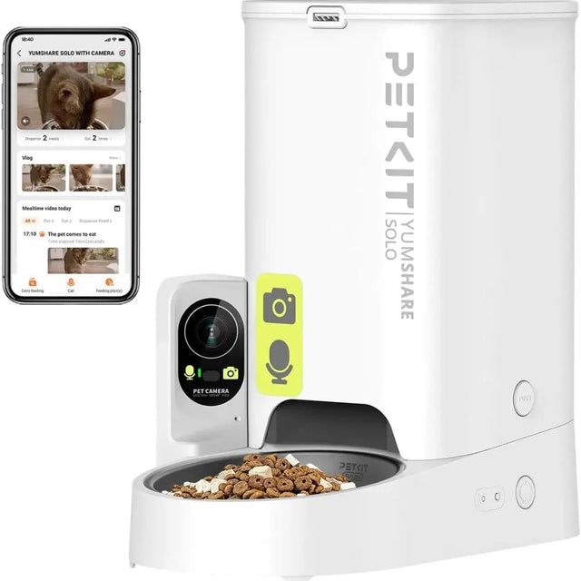 de petkit yumshare solo een automatische voerbak voor honden of katten kan met de petkit app worden bediend