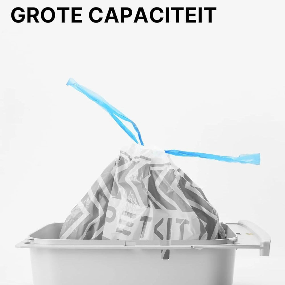 deze vuilniszak heeft een grote capaciteit
