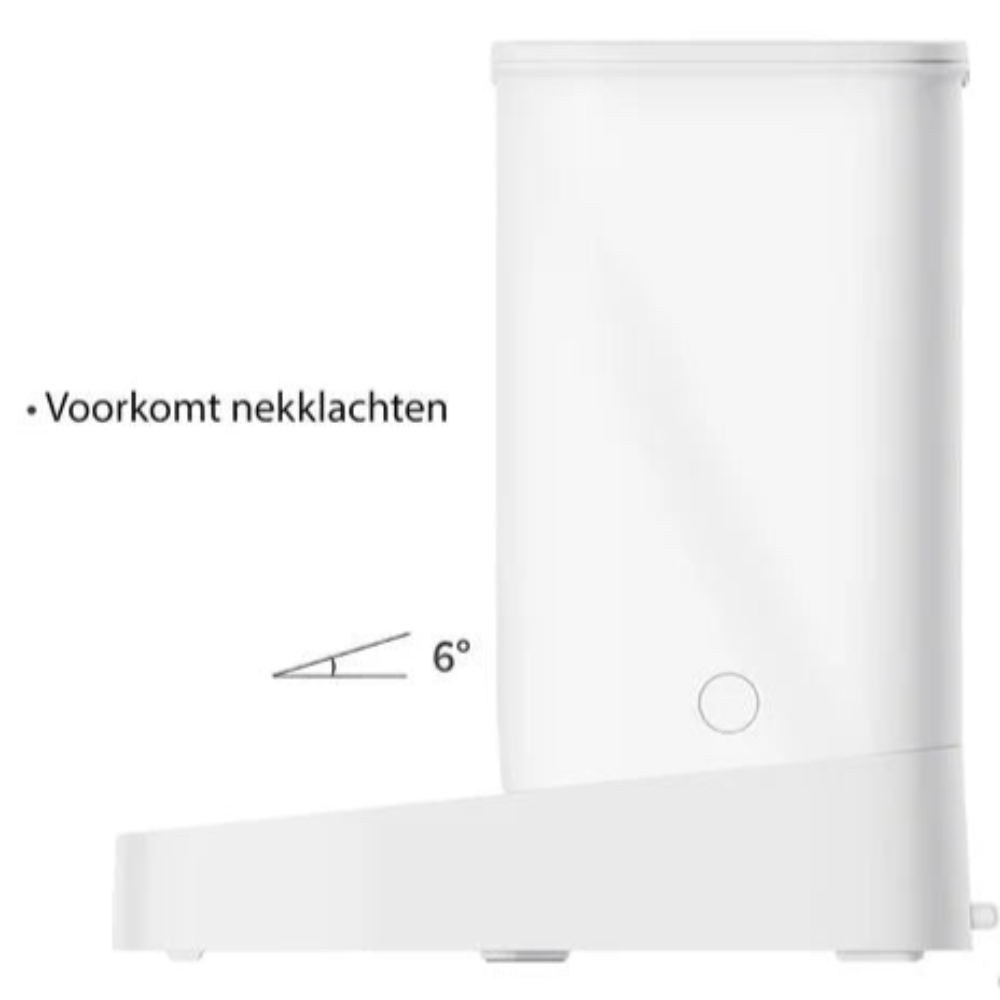 de automatische voerbak van petkit is getild wat nekklachten voorkomt 