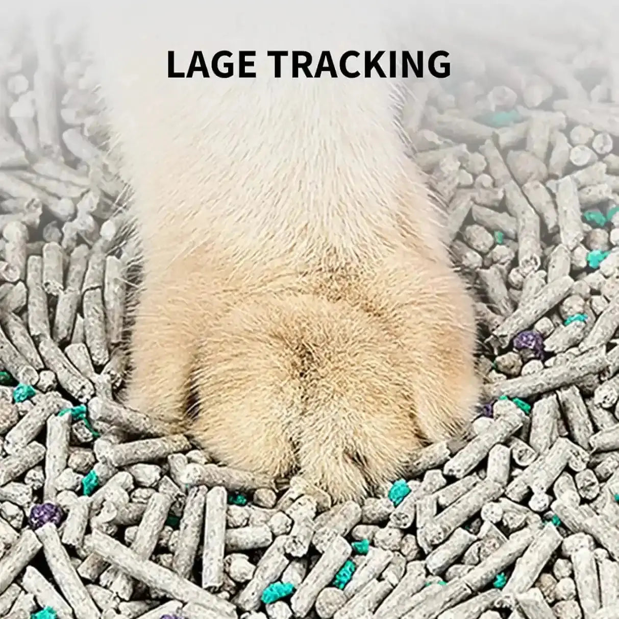 petkit gemengde kattenbakvulling met een poezepoot er op