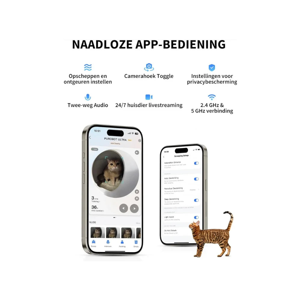 de petkit purbot ultra komt met een app bediening die naadloost aansluit op je automatische kattenbak