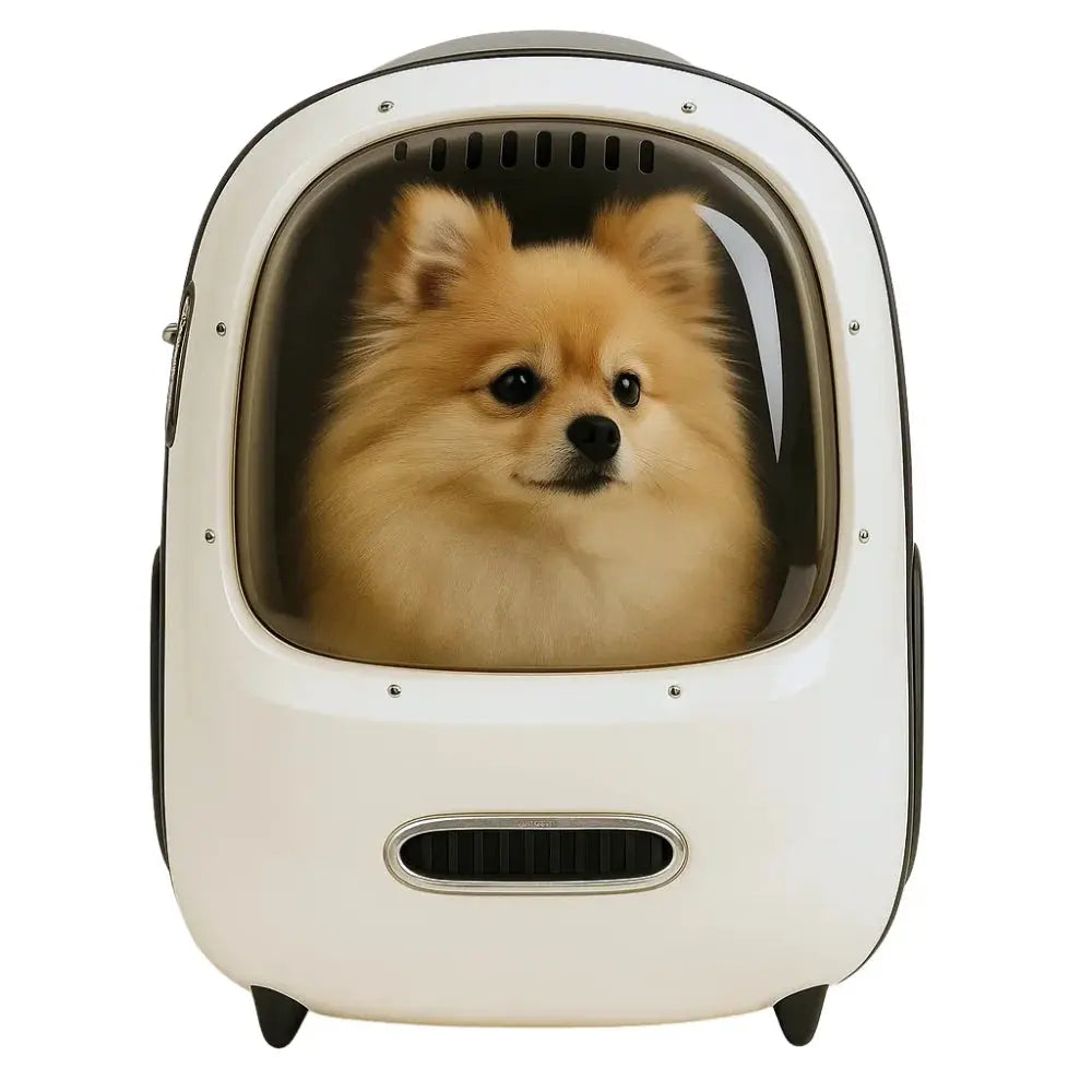 hond in PETKIT Breezy2. een Slimme_Honden_Draagtas_Wit