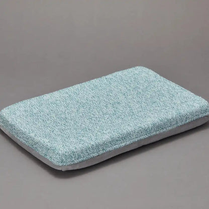 Blauw PETKIT hondenkussen rechthoekig design, losstaand productbeeld op grijze achtergrond.