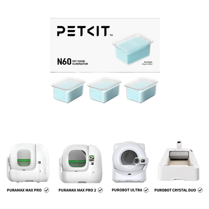 n60 geurverwijderaar is geschikt voor puro max pro, puromax pro 2, purobot ultra van petkit