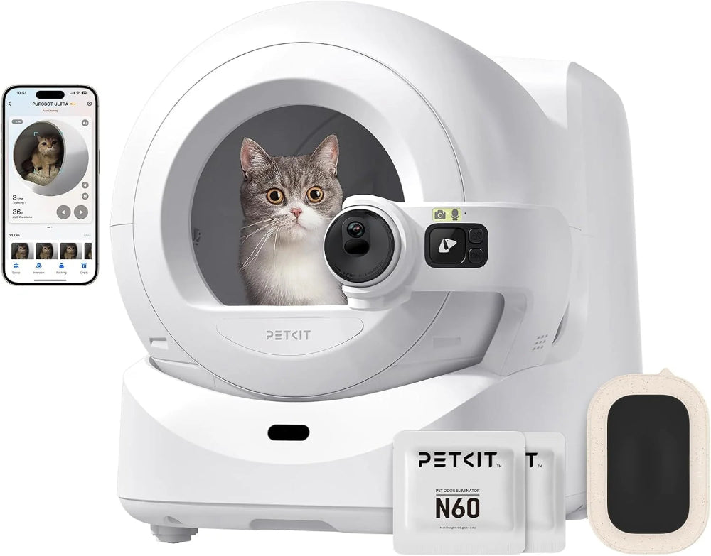 petkit totaal pakket voor de purobot ultra wat een automatische kattenbak is met camera