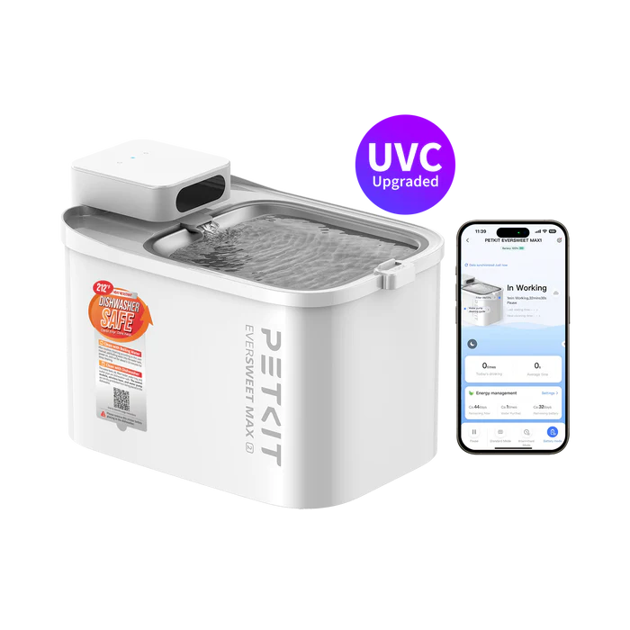 PETKIT Eversweet Max 2 Draadloze Drinkfontein voor Katten 3L Capaciteit UVC Pomp
