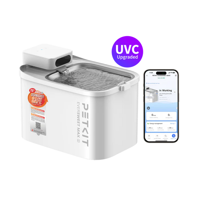 PETKIT Eversweet Max 2 Draadloze Drinkfontein voor Katten 3L Capaciteit UVC Pomp