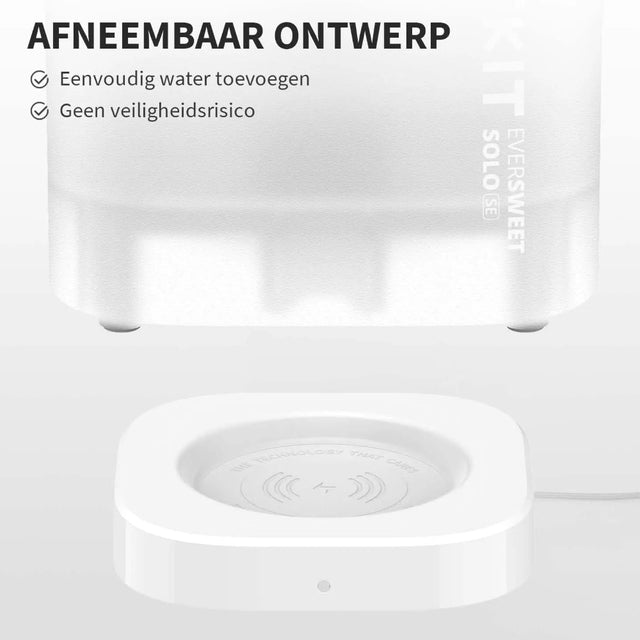 de petkit eversweet solo se heeft een afneembaar ontwerp. hierdoor kun je eenvoudig water toevoegen in het drinkfonteintje