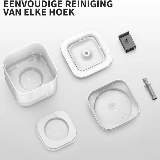 petkit eversweet solo, een waterfontein voor katten of honden is eenvoudig te reinigen doordat het een rond design heeft