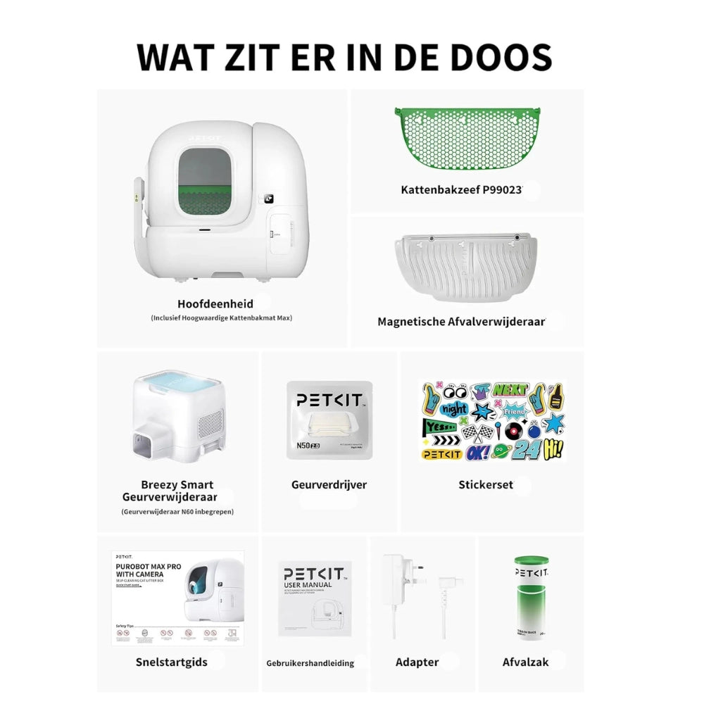 paklijst van petkit max pro automatische kattenbak
