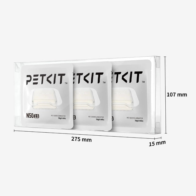 petkit n50 odor verwijderaars afmetingen verpakking met 3 items: 107 bij 275mm 