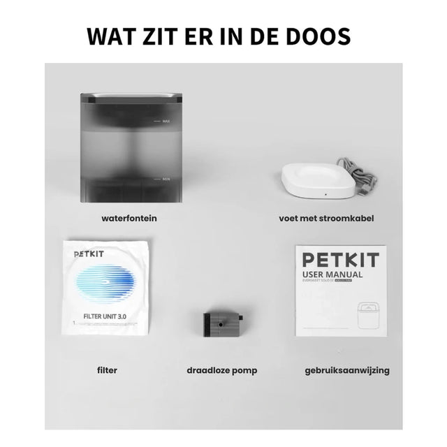 PETKIT Automatische Drinkbak Hond Eversweet Solo SE 1.85L Met Filter Grijs
