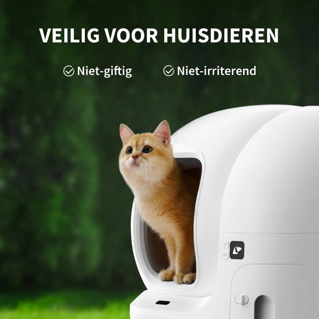 een kattenbakkorrels die automatisch is is de petkit pura max. veilig voor huisdieren