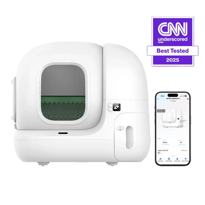 detailfoto met de petkit puramax 2 cnn award best geteste automatische kattenbak