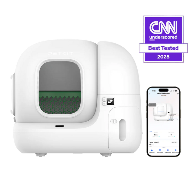 detailfoto met de petkit puramax 2 cnn award best geteste automatische kattenbak