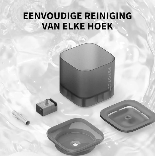 de petkit solo se is eenvoudig te reinigen. heel handig als je een waterfontein voor katten of honden hebt