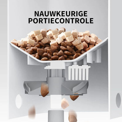 foto laat nauwkeurig portiecontole zien van de petkit yumshare solo , een automatische voerbak voor honden en katten